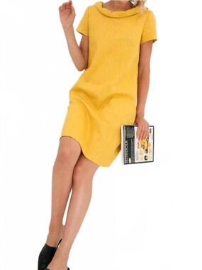 Le Muse Yellow Linen Classic Dress XL